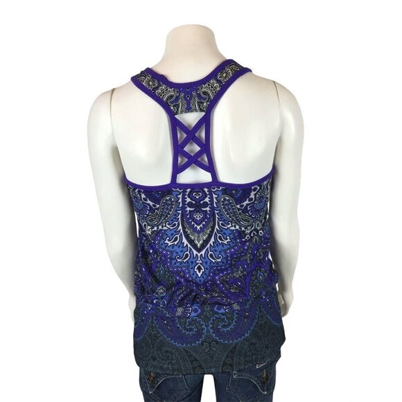 Athleta Tic Tac Toe Yoga Tank Top Size XS Racerback Gathered Waist - Picture 2 of 10